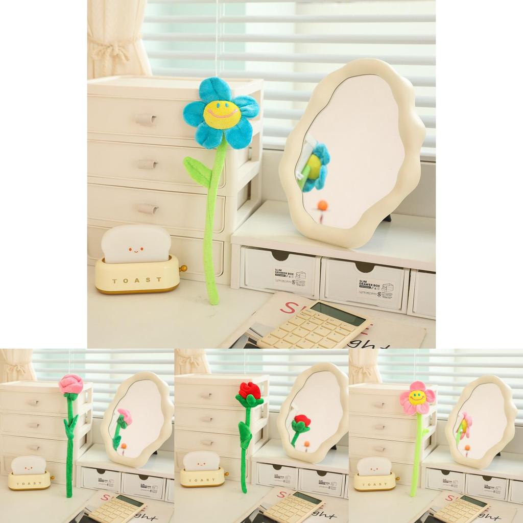 Plush Rose Flower And Sunflower Bundle With Flexible Stems For Home Decor And Gifts