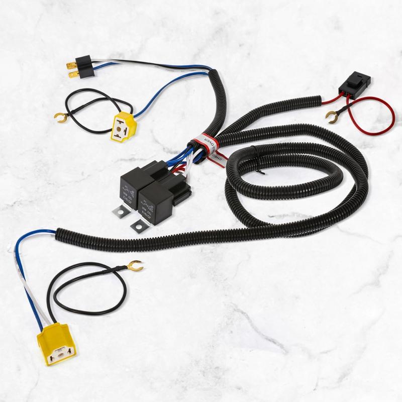H4 LED Headlight Wiring Harness Negative Switched Conversion Fused Relay Harness Kit for Subaru Toyota
