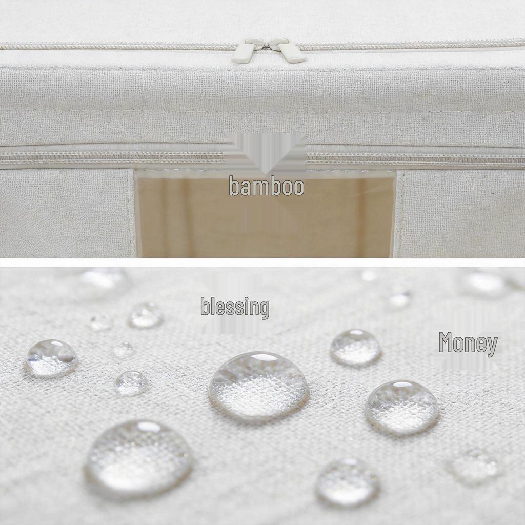 Tianshan Cotton Linen Transparent Window Storage Box for Bedroom Quilts and Clothes