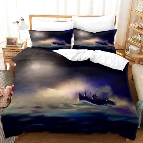 

Oil Painting Sailboat Duvet Cover Bedding Decoration Gift First Choice Suitable For Children Boys Girls Adults Soft Breathable EU Single(135*200cm)3pcs