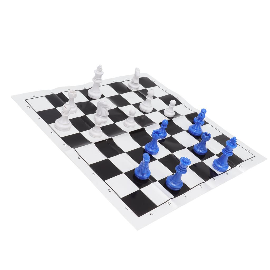 International Chess Set Wearproof International Chess Pieces Board Set with Storage Iron Box for Family Party Travel