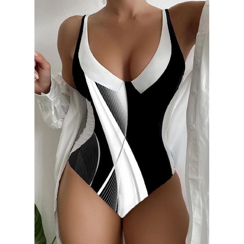 Women One Piece Swimsuit With Floral Print Padded Wireless Sleeveless Open Back Swimwear For Beach Pool Swimming Water Sports S-4XL