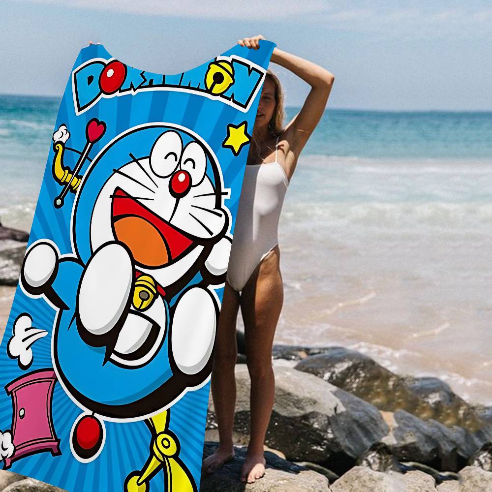 Funny Cartoon D-Doraemones Movie Microfiber Printed Beach Towel Mountain Climbing Yoga Beach Swimming Running Absorbent Towel