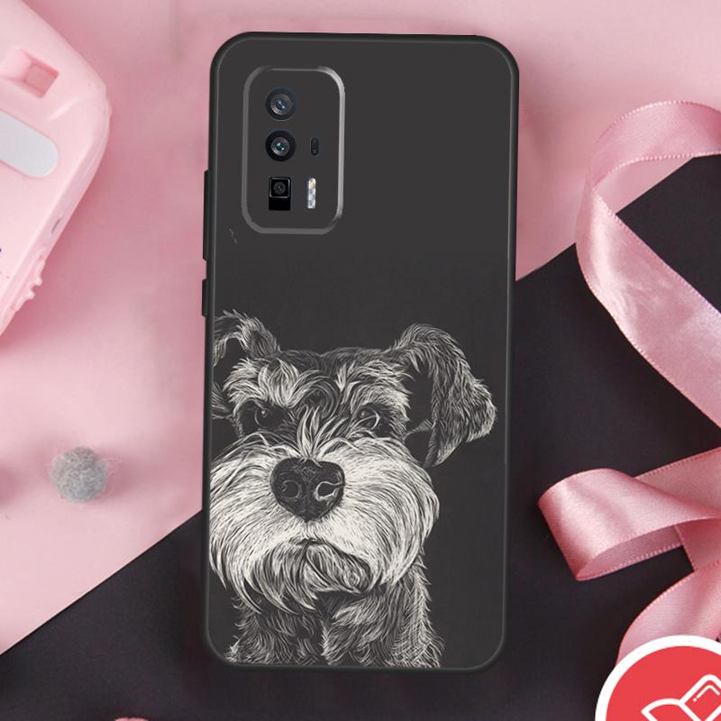 Cartoon Schnauzer Dog Case For POCO F6 X6 X3 X5 M6 Pro F3 F5 M5s Xiaomi 14 Ultra 13 12 Lite 11T 12T 13T Pro Cover