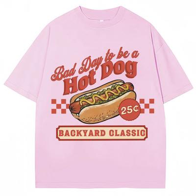 Funny Hot Dog Graphic T Shirt Bad Day Be A Hotdog Humor T-shirt Men Women Oversized Soft Cotton Casual T Shirts