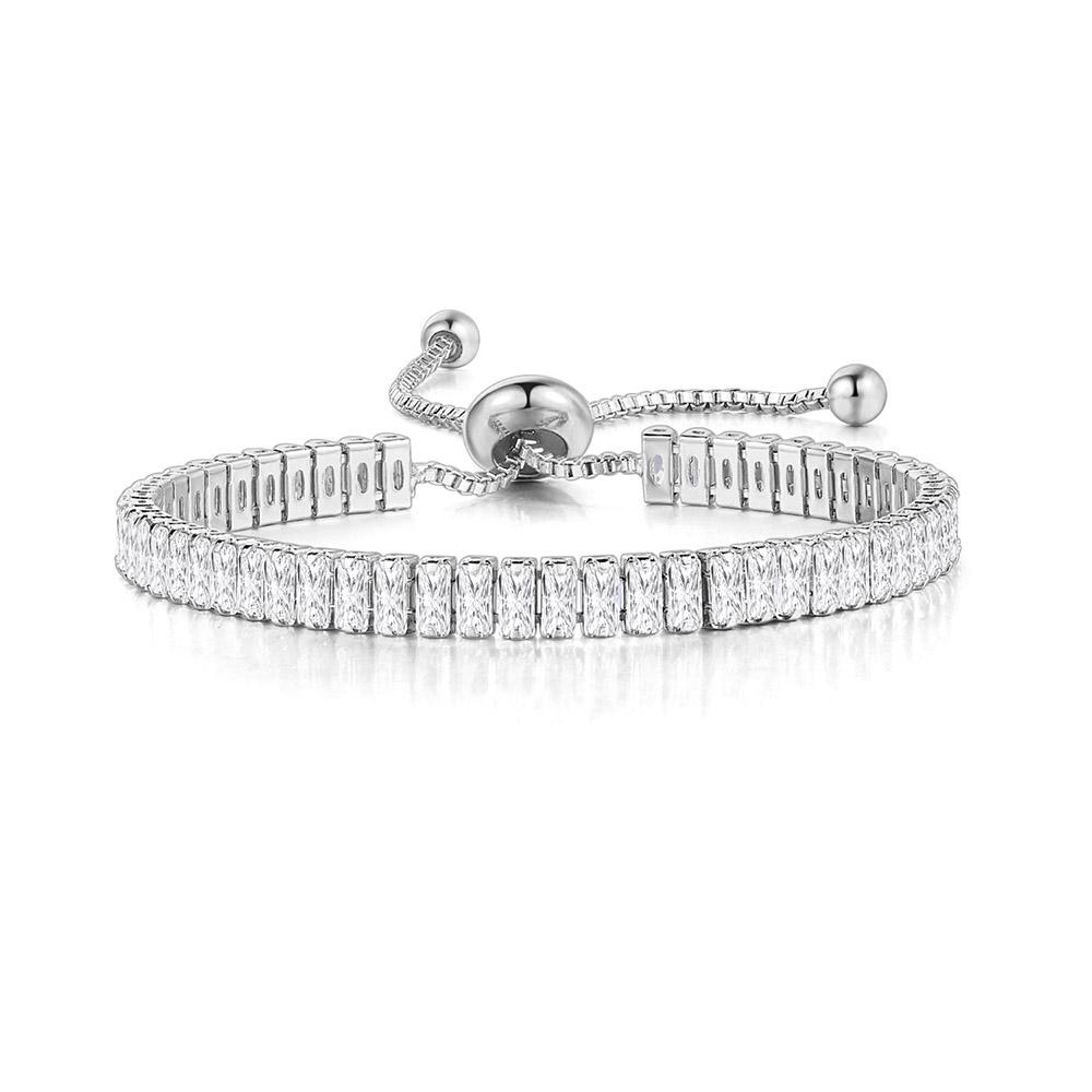 ZHOUYANG Tennis Bracelets For Women Square Multicolor Zircon Wedding Bride Adjustable Bracelet Jewelry DZH015