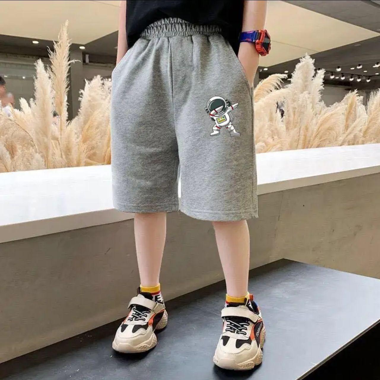 

Дитячі літні шорти з мультфільмами Дитячі бавовняні штани до коліна з еластичною талією Сірі короткі спортивні штани для хлопчиків-школярів 150