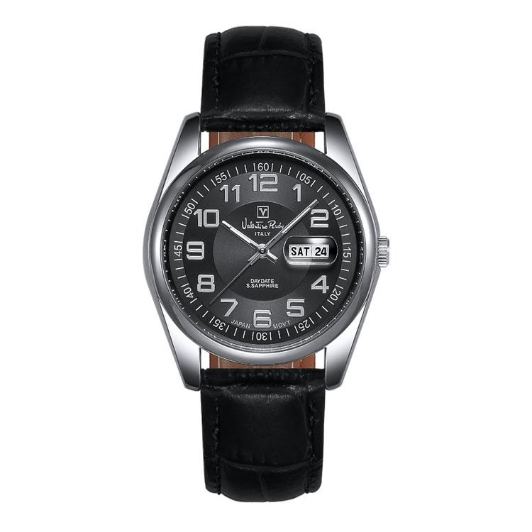 Ballentinoludi Vr1127A-Bkbk M Men'S Leather Wristwatch