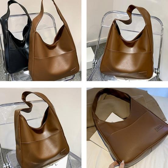 Velkokapacitní retro taška Vodotěsná taška z umělé kůže Stylové úložné pouzdro s texturou pro ženy, doplňky