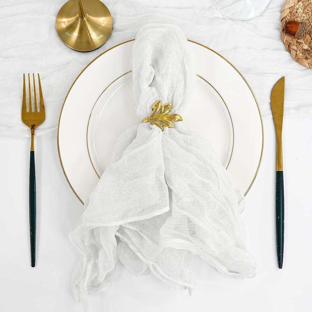 Wrinkled Polyester Crepe Cloth Napkin with Decorative Pleats for Weddings and Parties