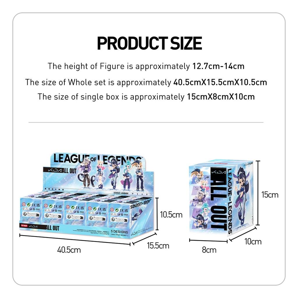 POP MART League of Legends ALL OUT Series Box 5 Pop Mart Gacha Gacha Blind Box Figure Plastic Model Premium Toy PVC Soft Vinyl Original Character