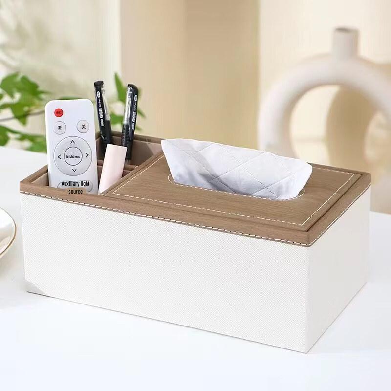 

Upgraded Pearlescent White Wood Grain Tissue Holder