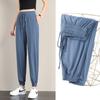Ice silk sweatpants women's loose leggings summer thin casual sweatpants drape and thin large size wide-leg bloomers