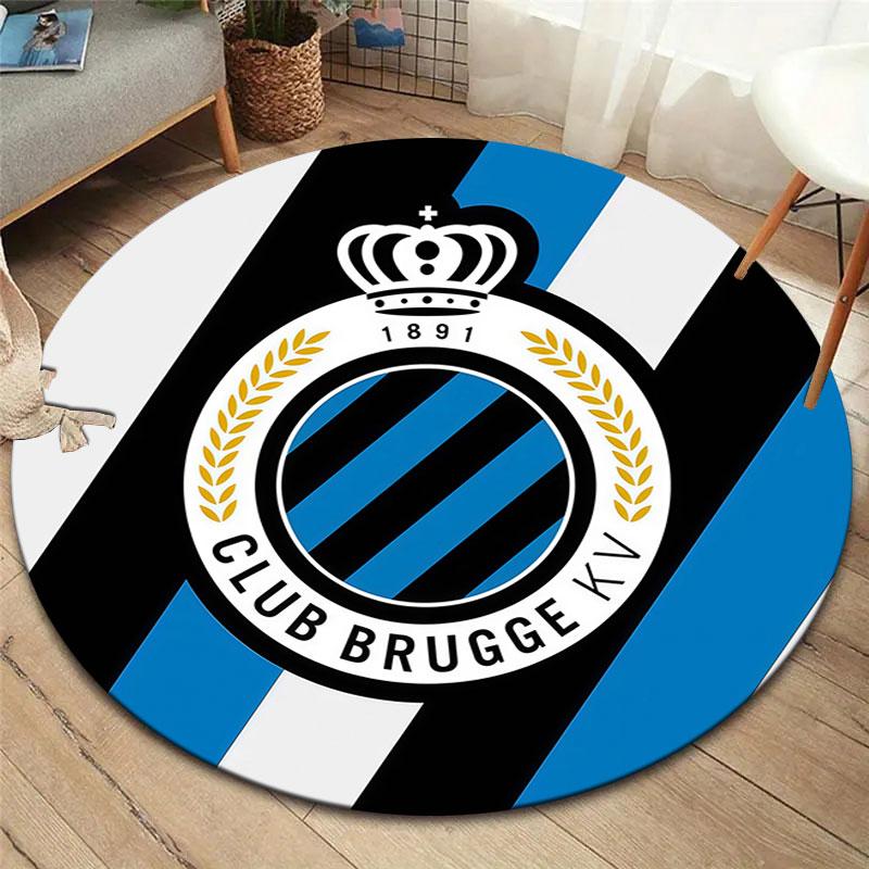 Club Brugge KV Round Area Rug,Carpet Rug for Living Room Bedroom Sofa Playroom Decor,Non-slip Floor Mat