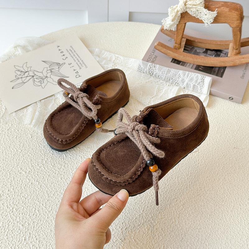 

Beaded Pendant Decoration Retro Casual Solid Color Suede Children s Board Shoes Autumn Boys Comfortable Girls Shoes Great 26