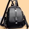 Schoolbag Soft Leather Backpack Women's 1011 New Korean Version Versatile Casual Women's Backpack Dual-purpose Travel Small Backpack
