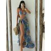 Bikini Women Swimsuit New Print Halter Backless Bikinis Set Sexy Thong Swimwear Summer 3 Piece Beach Bathing Suit Female