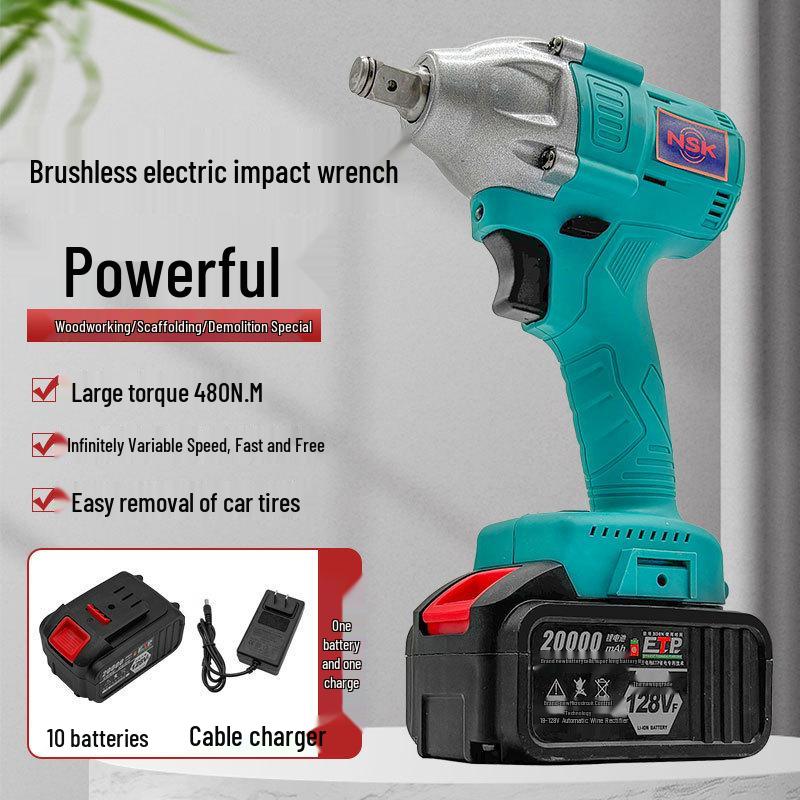

NSK Da Yi Lan 10-Section Electric Wrench with Pure Copper Brushless Motor, 1 Battery & Charger, Lithium Battery Wrench 02678