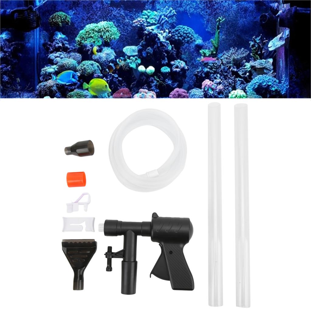 Aquarium Gravel Cleaner Pneumatic Long Nozzle Quick Fish Tank Water Changer with Air Pressure Button