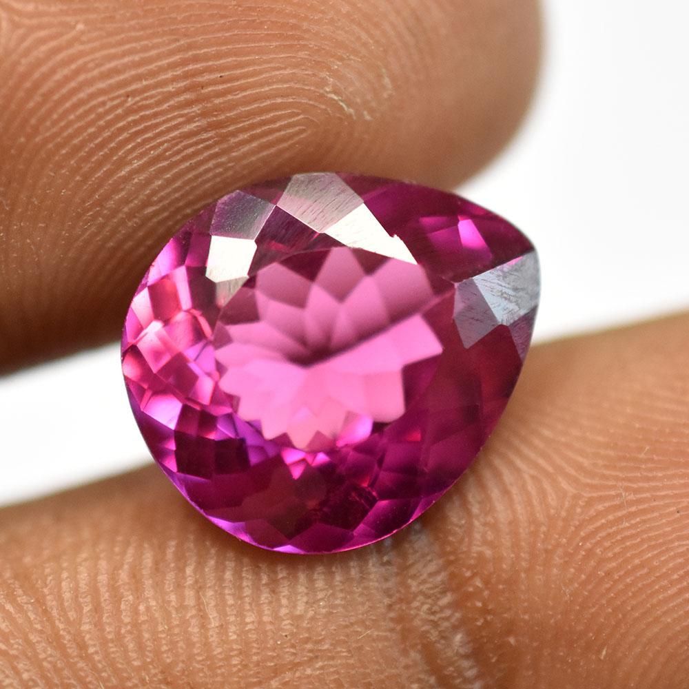 Natural Pink Ruby Certified 9.14 Ct Pear Cut Gemstone For Birthstone Jewelry