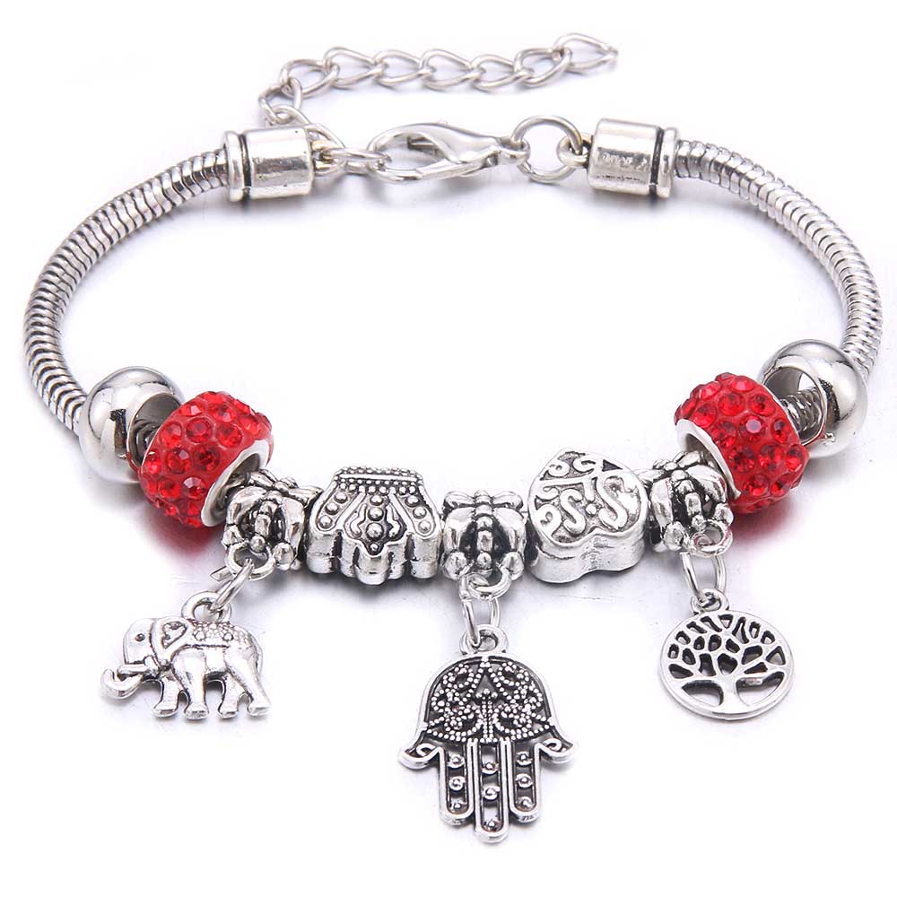 Papa snap Women Bracelet Colorful Crystal Charm Bracelet for Women DIY Beads Bracelets & Bangles Jewelry Gift