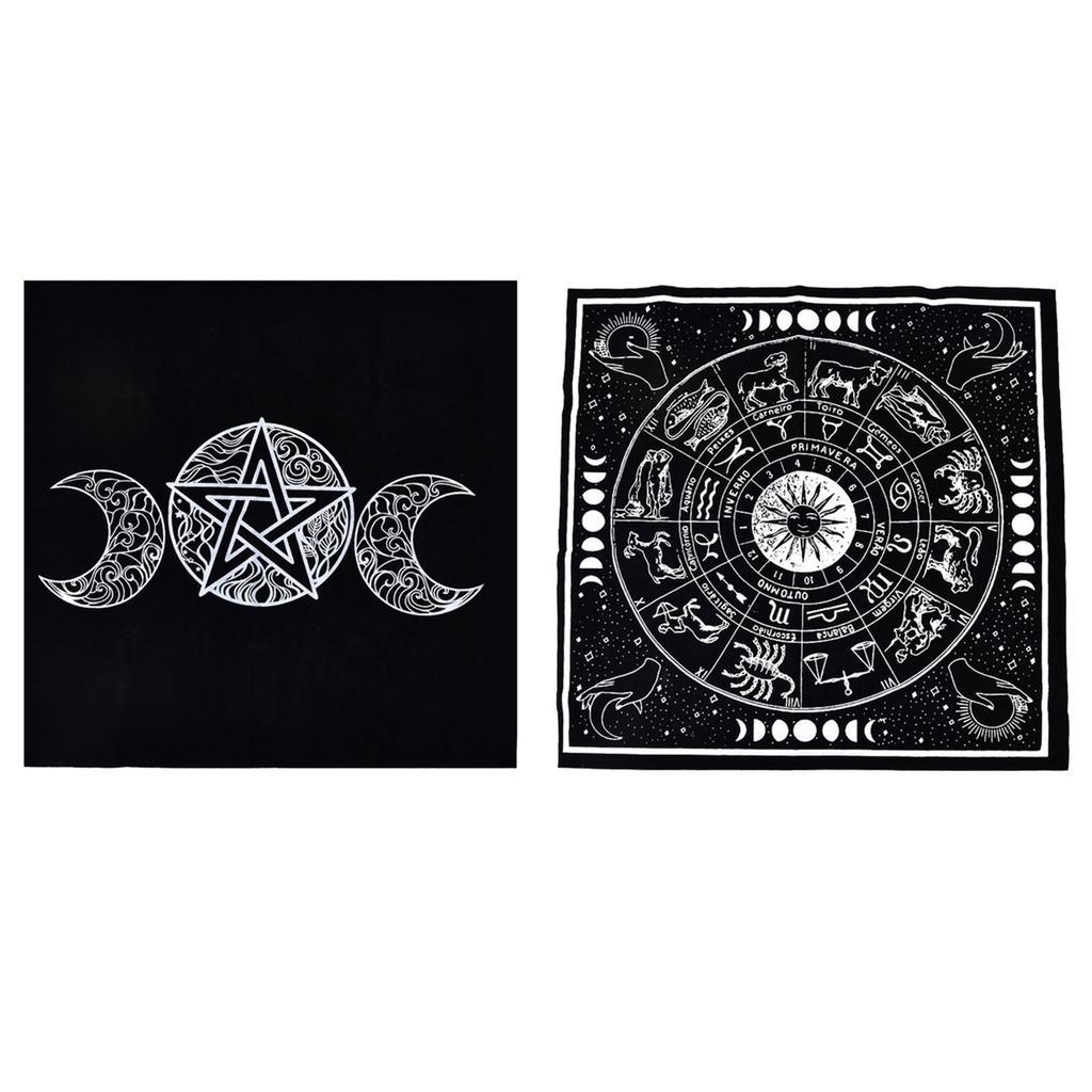 60x60cm Tarot Card Tablecloth Flannel Geometric Figure Divination Altar Cloth Board Game Oracles Card Pad Rune Support