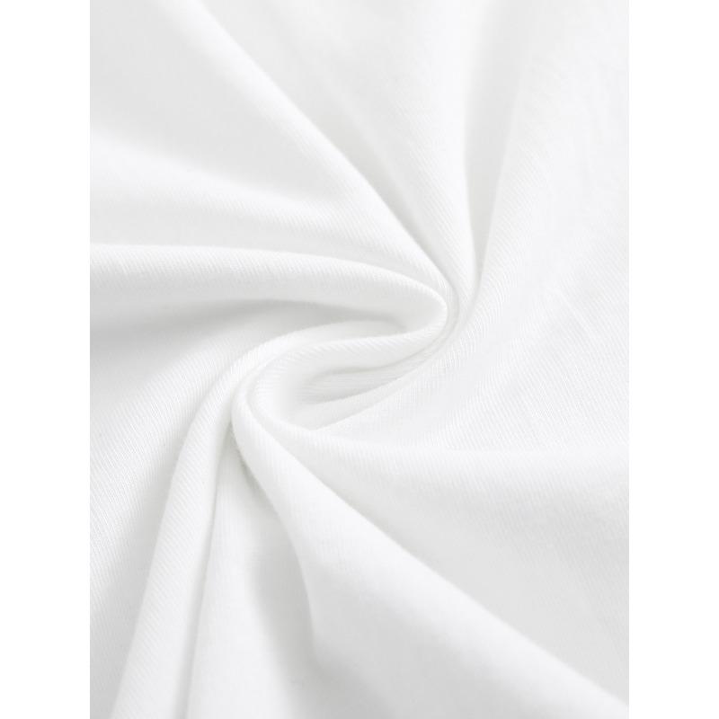 European Size Men's T-shirt with the best Russian son pattern, pure cotton short sleeved T-shirt, white loose fit top