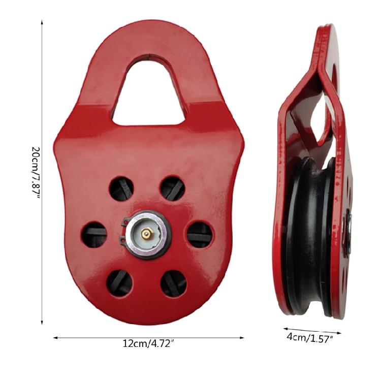 High Strength 10Ton Snatch Pulley Block Nylon Roller for 17MM Max Rope Diameter