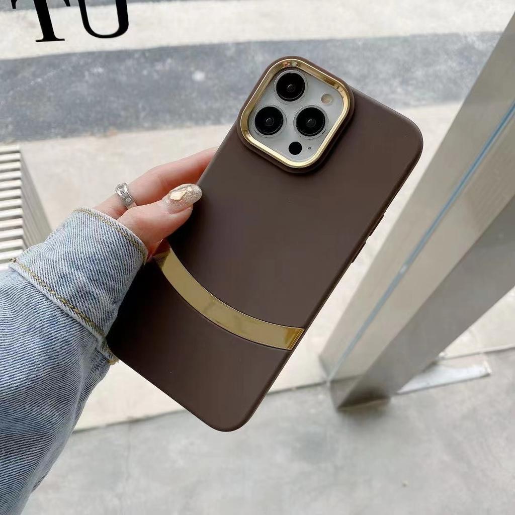 Applicable To IPhone15PRO Mobile Phone Case Simple Electroplated Apple 14MAX Niche Anti-fall Soft Shell Protection Case