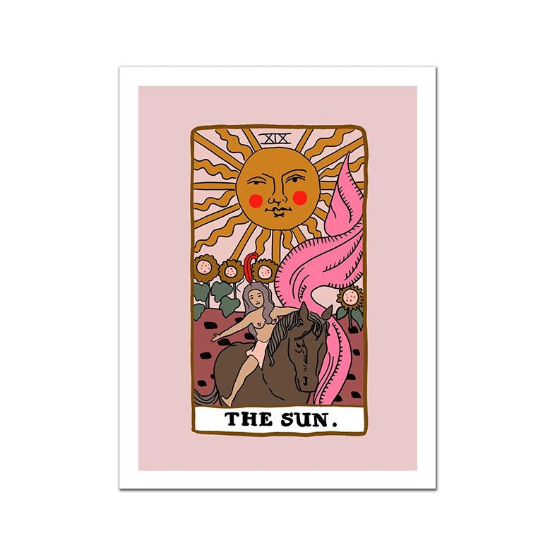 Nordic Lovers Tarot Poster Starman Canvas Painting Illustrated World Art Print Modern Sun Wall Picture For Bedroom Home Decor