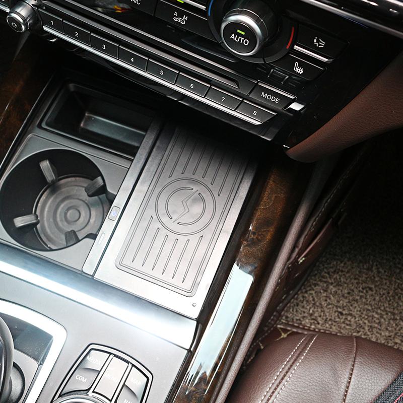 Car Wireless Charger Fast Phone Charger Center Console Charging Holder Charging Plate Trim for BMW X5 F15 X6 F16 F85 F86