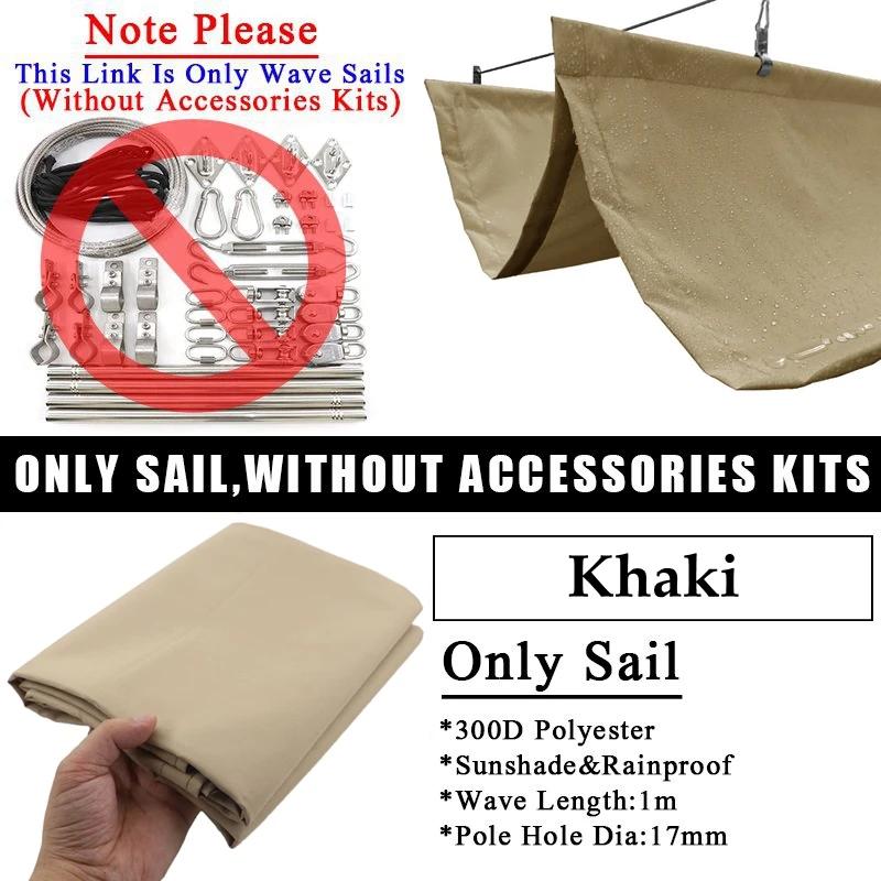 

Khaki Anti-UV 300D Polyester Waterproof Telescopic Sun Shade Net Garden Sun Cover Balcony Terrace Rainproof Sunshade Sail Canopy 0.8x3m
