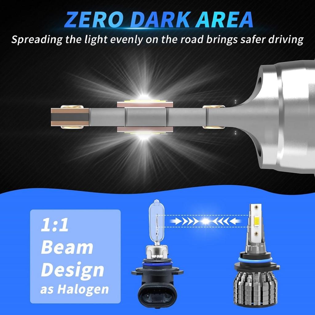 Lights Bulbs For Chevy Blazer 2000 2001 2002 2003 2004 2005, High Beam Low Beam And Fog Light Bulb Set, 6500K White Light, 500% Brightness, Plug And