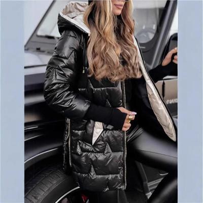 Chaqueta de algodón con capucha y cremallera, nueva para invierno, con tres cremalleras.