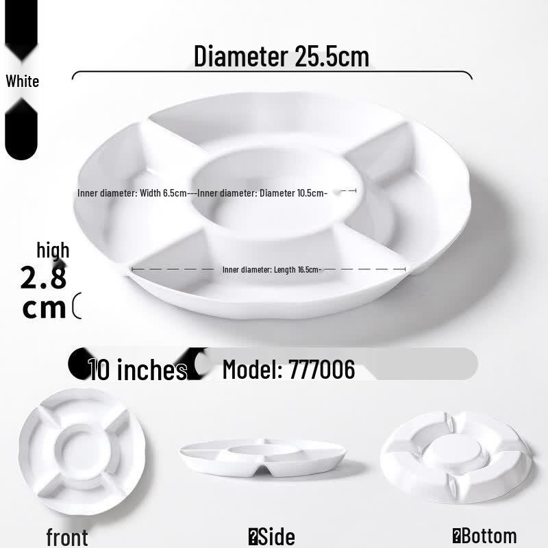 Xiuzhi Deep Multi-Compartment Melamine Serving Platter