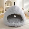 Cozy Winter Pet Bed Cats Small Dogs Plush Warm Nest With Deep Sleep Design Indoor Use