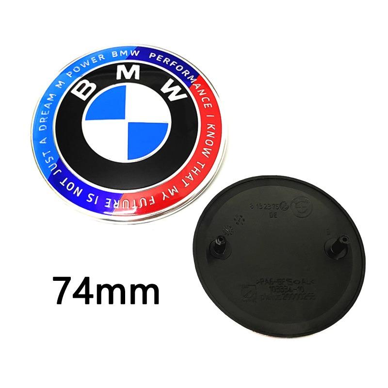 DECW8 82mm 74mm ABS Hood Trunk Emblem Badge 2-Pin Replacement For BMW E46 E90 F30 F10 E60 X3 X5 1 3 5 7 Series Auto Tuning Accessory