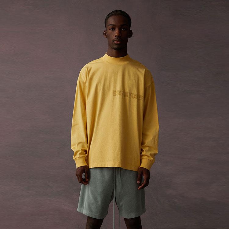 Fear of God Essentials Long-Sleeve Tee Light Tuscan Unisex Tops Yellow 125BT222012F