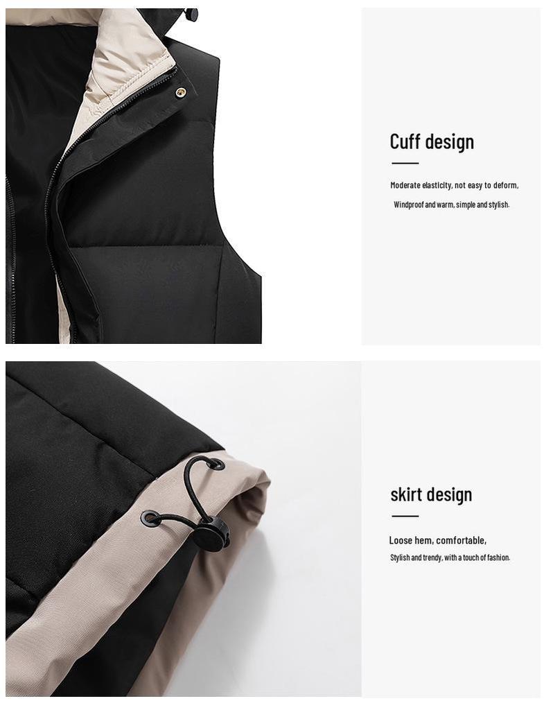 Vestă din bumbac cu glugă trendy nouă pentru Toamnă/Iarnă: Vestă groasă și călduroasă pentru bărbați și adolescenți