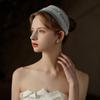 Hair Ornament Brides Beaded Hairband Pearl Ribbon Pearl Headband Elegant Detachable Bridal Veil