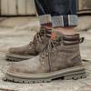 Lace-Up Leisure Outdoor Footwear Street Style Male Sneakers High Top Suede Leather Boots Fashion Motorcycle Ankle Boots for Men