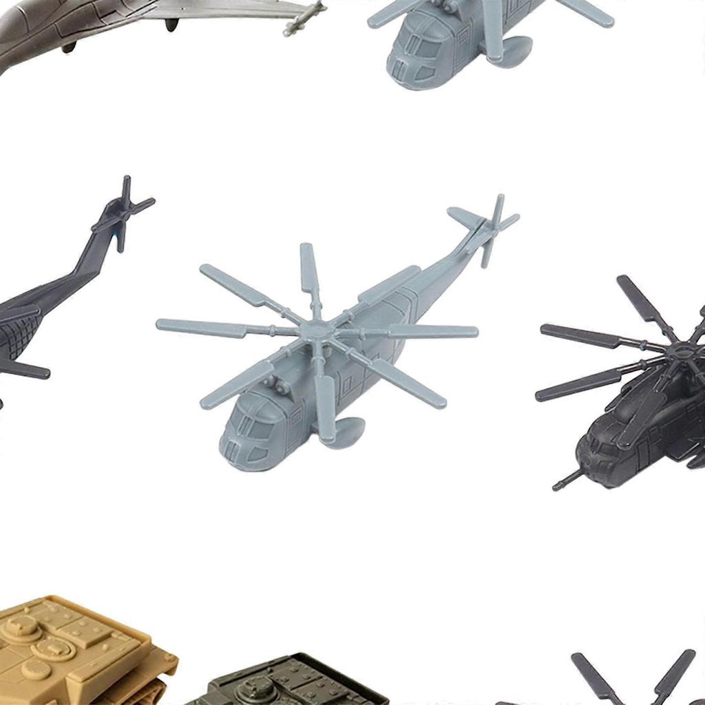 10 Pieces Aircraft and Tank Model Toy Table Decoration Kids Play Vehicle Set