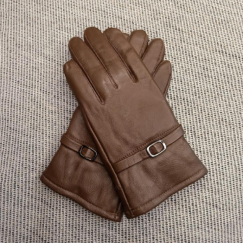 Winter Ladies Fashion Sheepskin Gloves Black Warm Authentic Leather Gloves Driving Motorcycle Dress Sports Work Leather Gloves