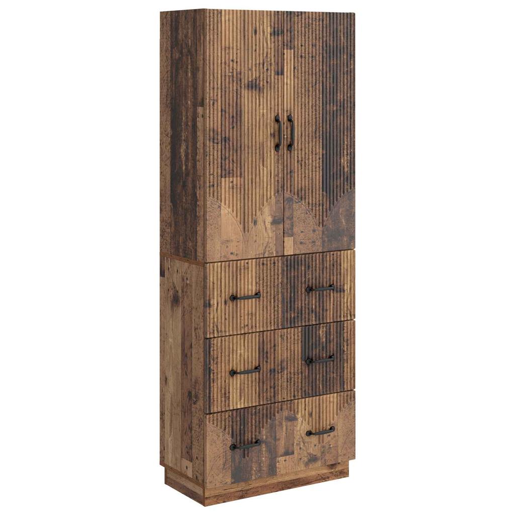 2 Piece Cabinet Set Reclaimed Wood Style 66 x 34.5 x 87 cm Engineered Wood