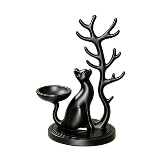 Petit Organisateur de Comptoir Mignon Arbre à Chat Branche Support d'Exposition pour Bijoux Boucles d'Oreilles Bracelets Colliers Cheveux Support de Rangement pour Cravates,