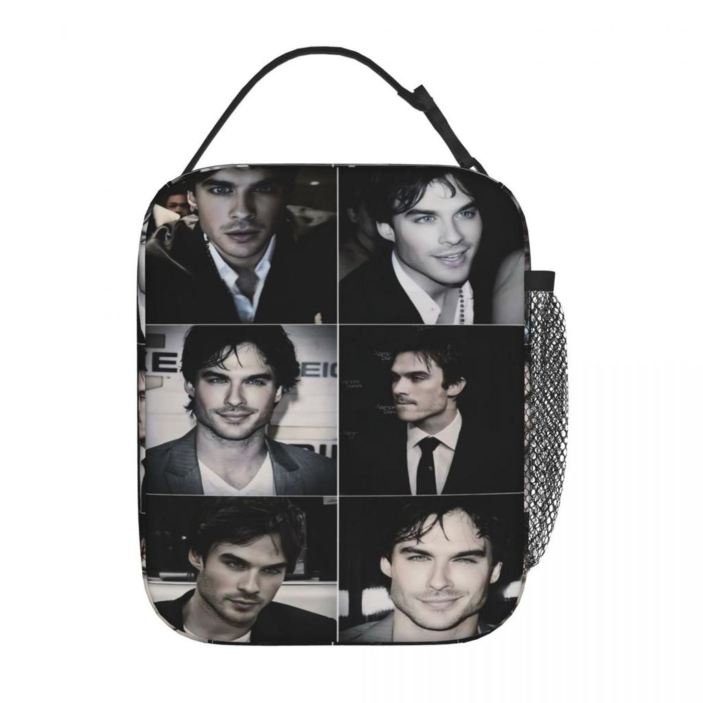 The Vampire Diaries Damon Salvatore TV Serie Lunchtas Werk Lunchbox Voor Meisjes Designer Thermische Tote Handtassen Koeltas