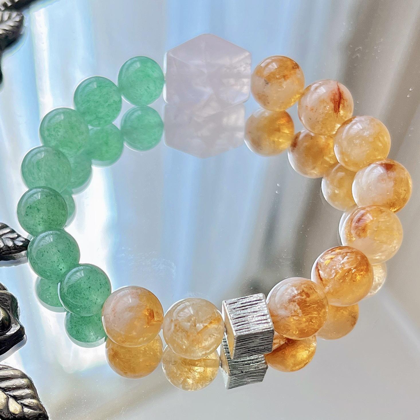 Summer Dopamine Natural Strawberry Crystal Citrine Powder Crystal Design Bracelet Bracelet