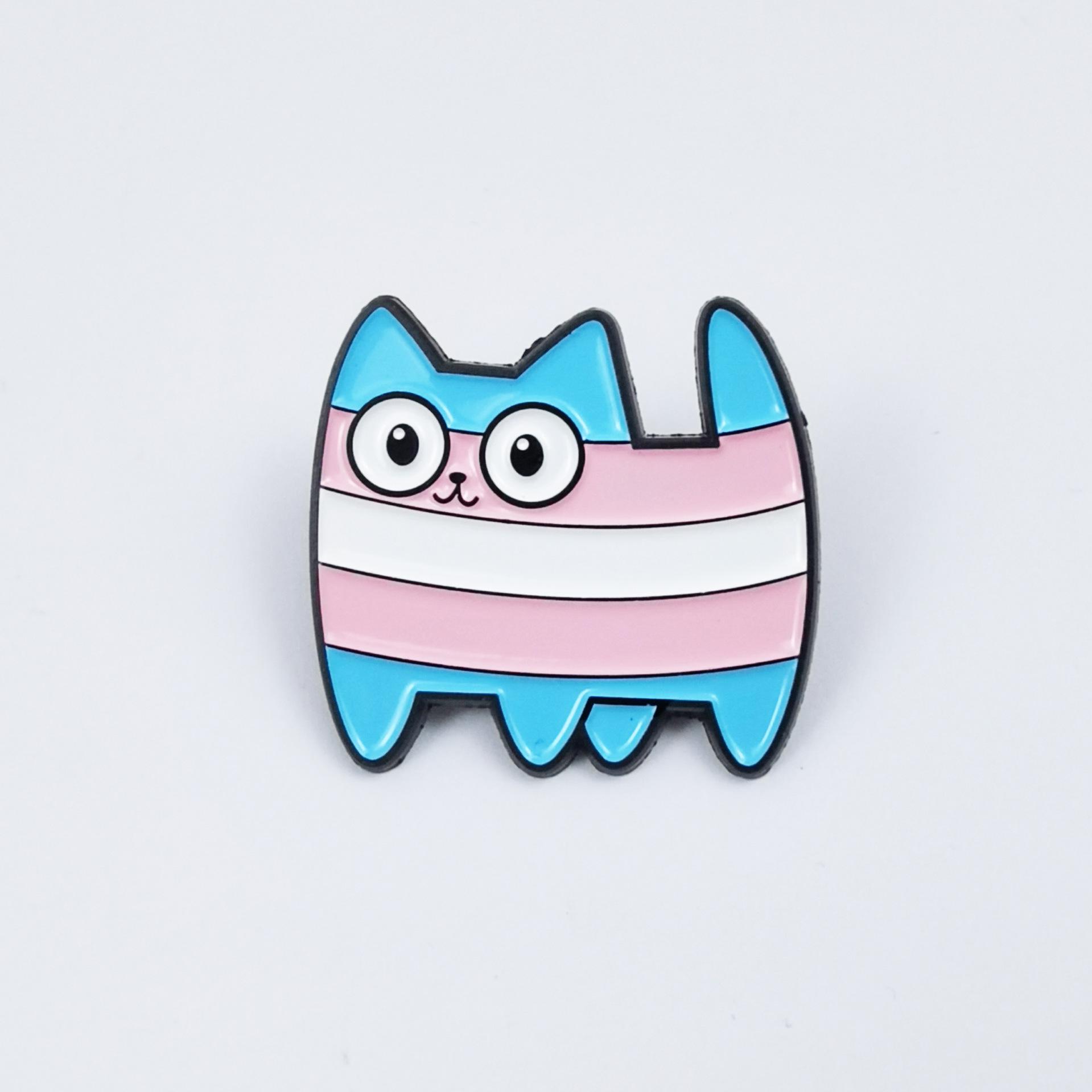 Adorable Rainbow Cat Brooch Set: Creative Animal Alloy Pins for Backpack Decoration