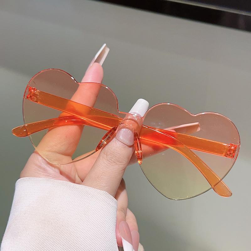 1/7 Pcs Rimless Heart Shaped Kids Sunglasses New Gradient Multi-color Children Sun Glasses Ins Stylish Design Cute Decor Shades
