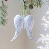 Flocking Christmas Hanging Pendants White Christmas Tree Ornament Xmas Ball  For Christmas